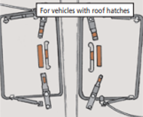 Apply tape to inside of roof hatch